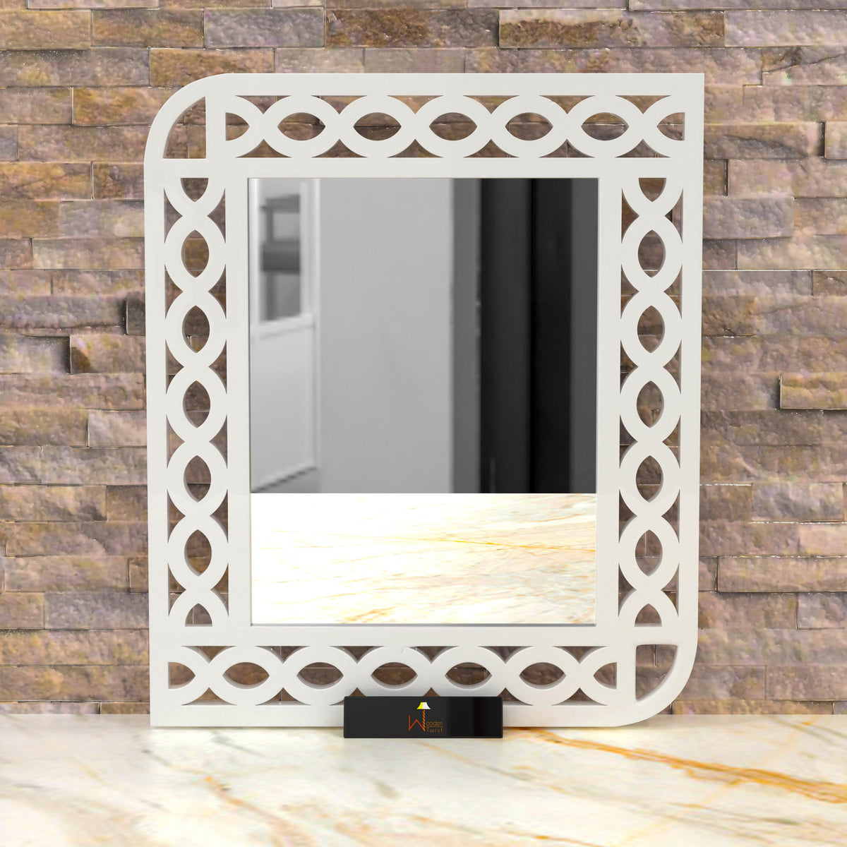 Modern Decorative Wooden Wall Mirror Bathroom Mirror - WoodenTwist