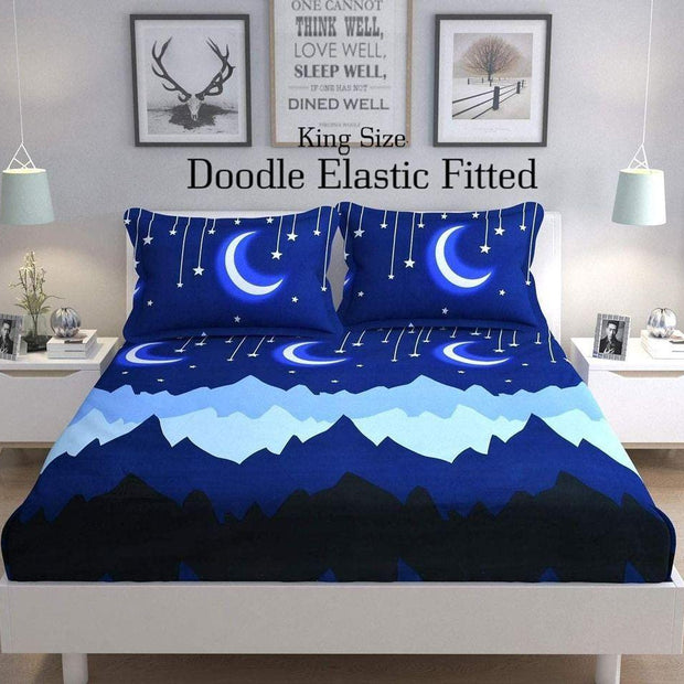 Glace Cotton Double Bedsheet with 2 Pillow Covers (Chand) - WoodenTwist
