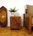 Serge Wooden Floor Lamp with Brown Base and Jute Fabric Lampshade - WoodenTwist