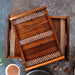 Kolam Inspired Hand Painted Wooden Serving Tray Set - WoodenTwist
