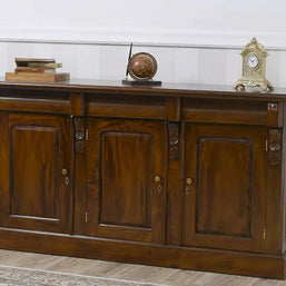 Wooden Twist Pledge Style Teak Wood Sideboard Cabinet ( Brown ) - WoodenTwist