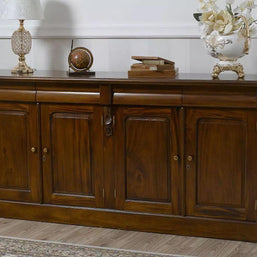 Wooden Twist Regal Style Teak Wood Sideboard Cabinet ( Brown ) - WoodenTwist