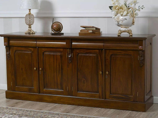 Wooden Twist Regal Style Teak Wood Sideboard Cabinet ( Brown ) - WoodenTwist