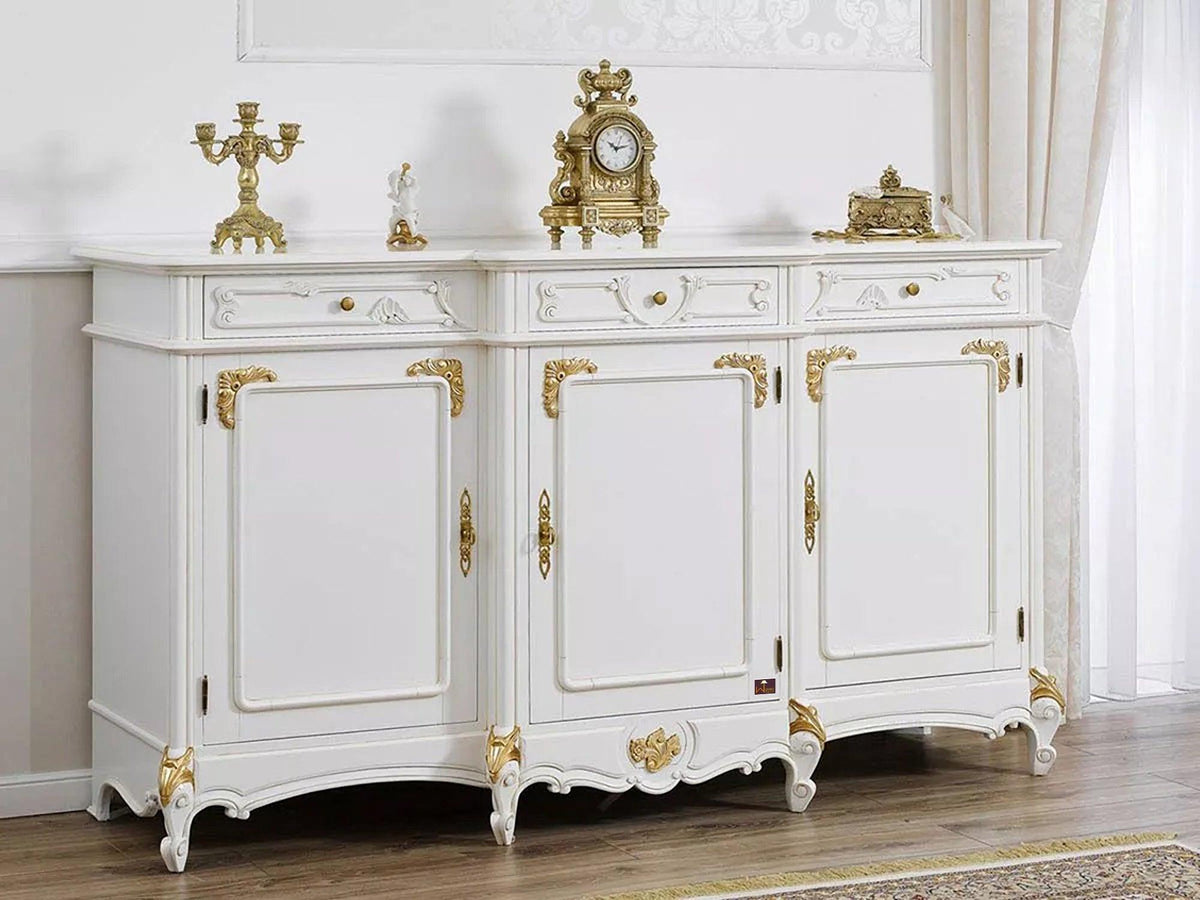 Embellished Teak Wood Sideboard Cabinet