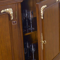 Wooden Twist Slang Style Teak Wood Sideboard Cabinet ( Golden Leaf ) - WoodenTwist