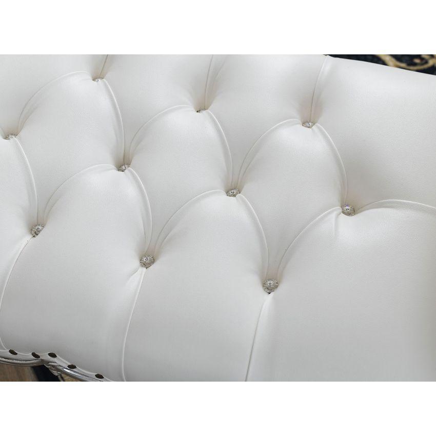 Ritzy Sheesham Wood Bench Couch - Silver angle view
