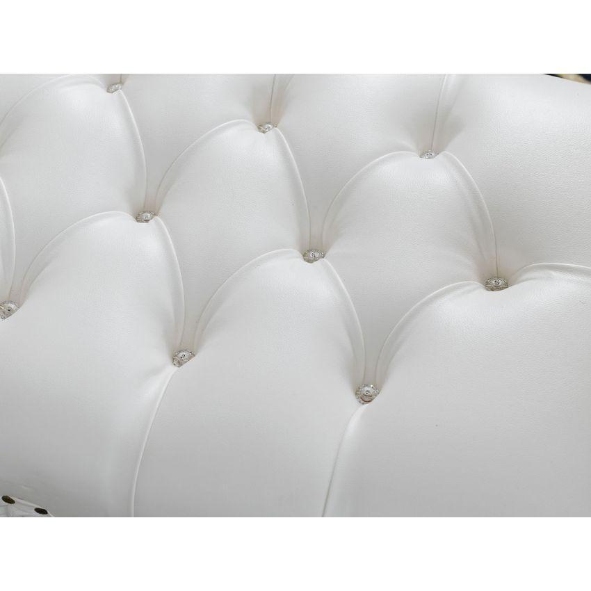Ritzy Sheesham Wood Bench Couch - White angle view