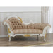 Hand Carved Baroque Style Ivory White And Gold Leaf Chaise Lounge - WoodenTwist
