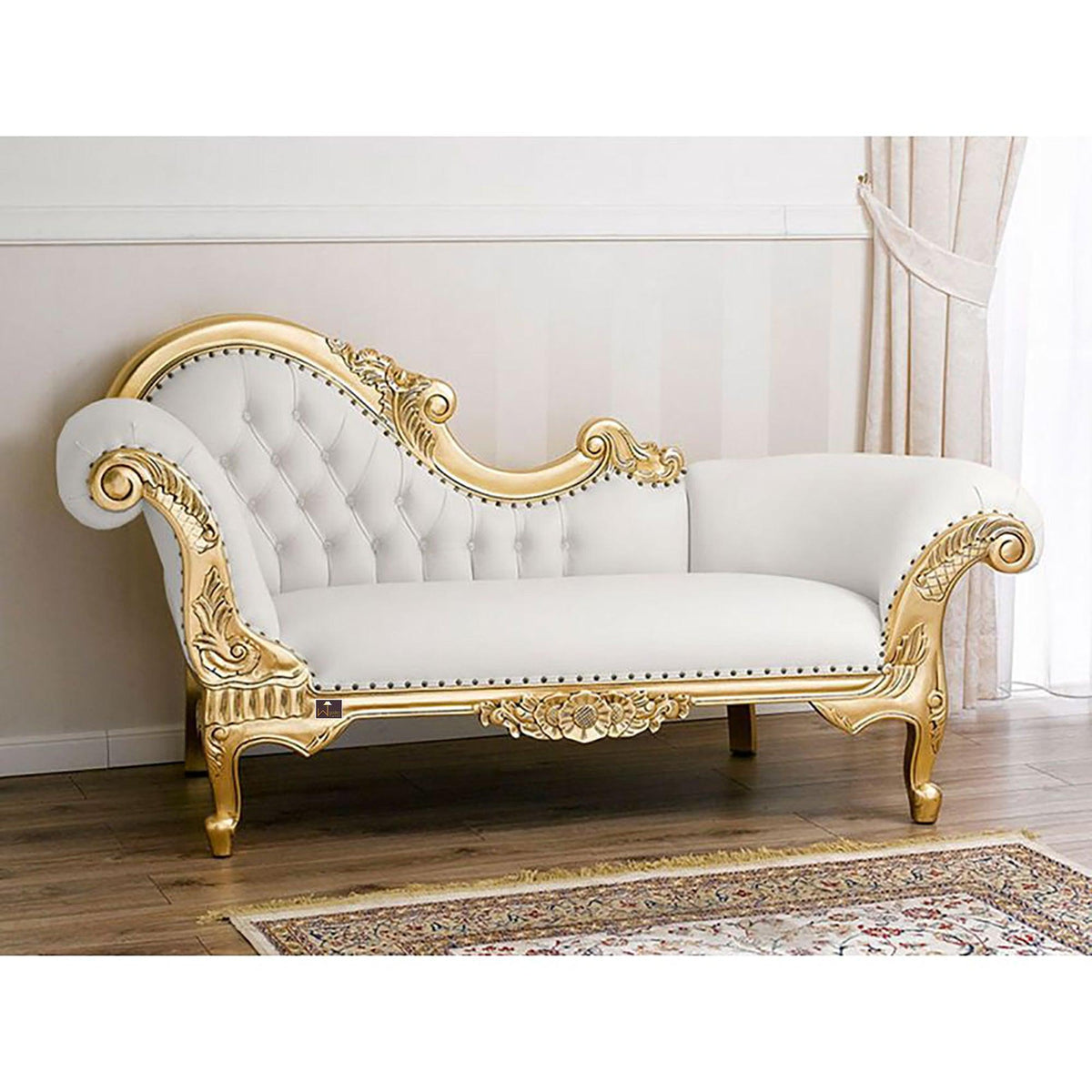 Hand-Carved French Baroque Chaise Longue