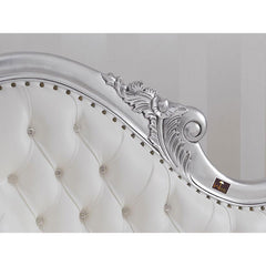 Posh Teak Wood Handcrafted Deewan Chaise Lounge (Silver) - WoodenTwist