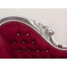 Hand Carved Baroque Style Lacquered Velvet Burgundy Crystal Sw Buttons (Silver) - WoodenTwist