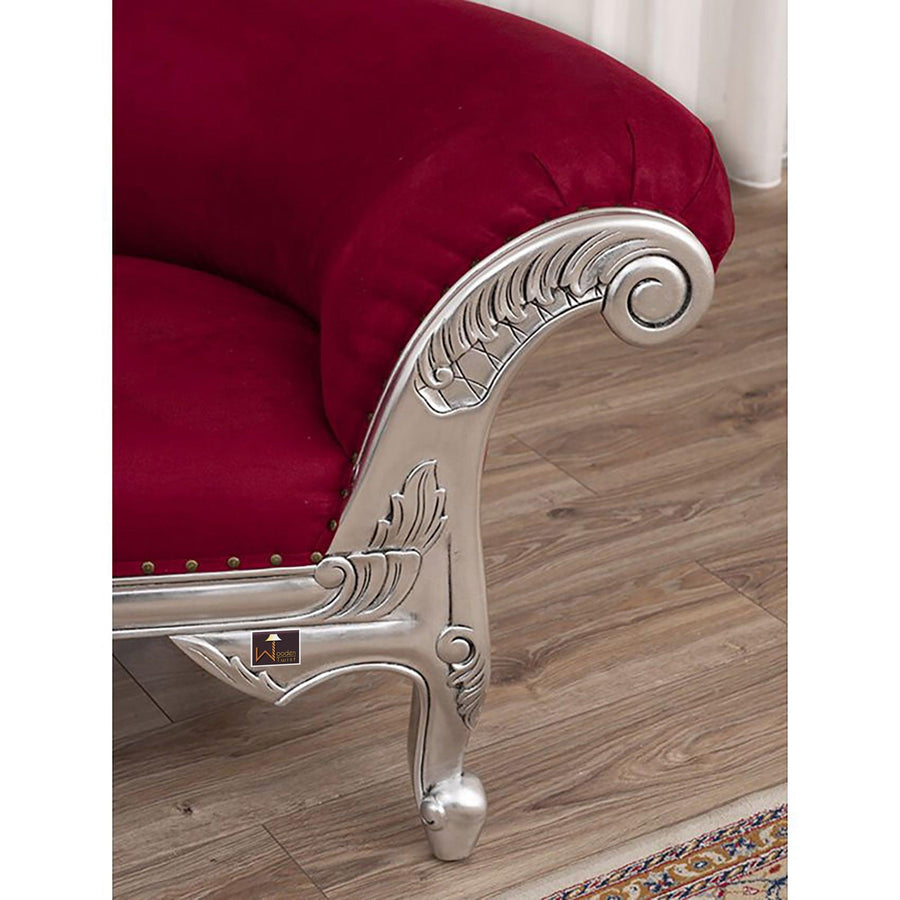Burgundy Velvet with Silver Frame
