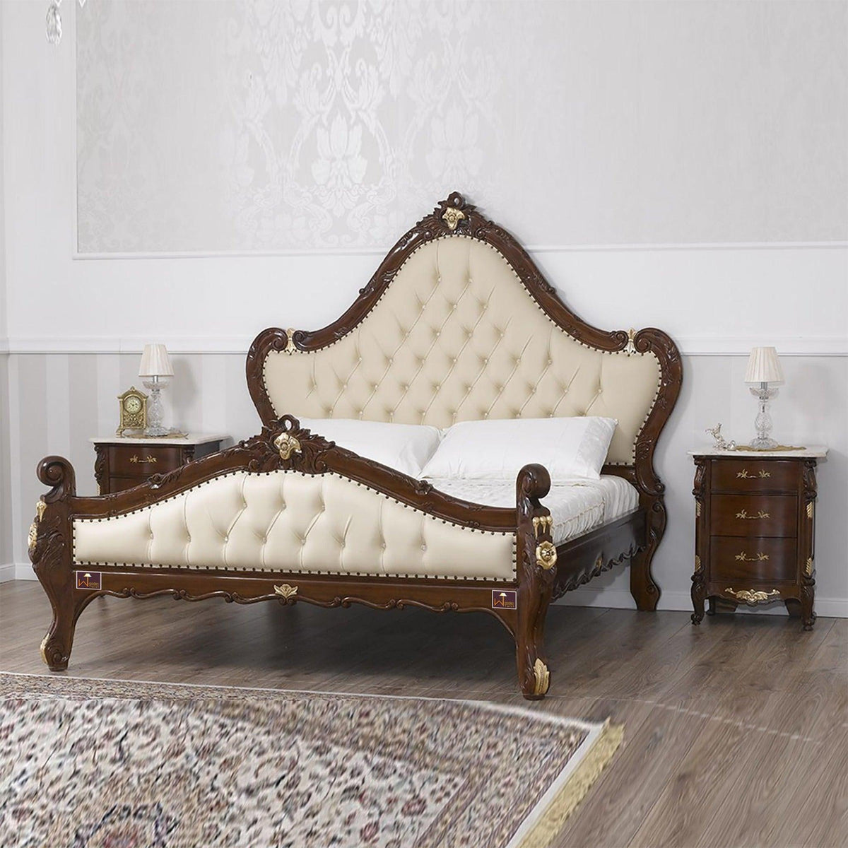 Hand-Carved Bryanna Style King Bed