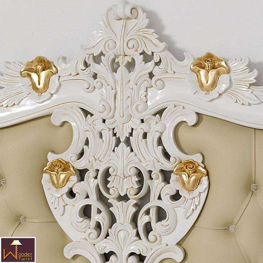 White Finish with Golden Highlights