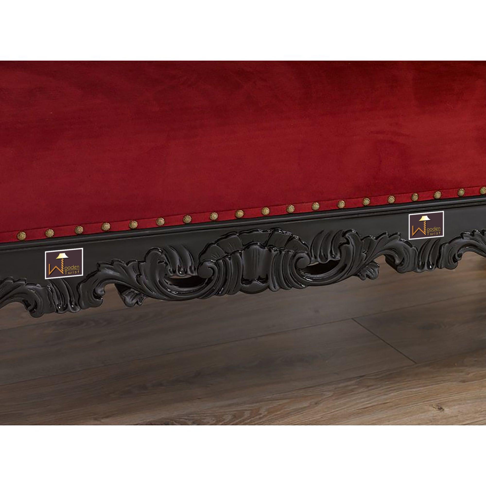 Hand Carved Barock Stil Chaise Longue Sofa Champagner Crystal (Teak Wood) - WoodenTwist