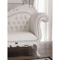 Hand Carved Barock Stil Chaise Longue Sofa Champagner Crystal (Teak Wood) - WoodenTwist