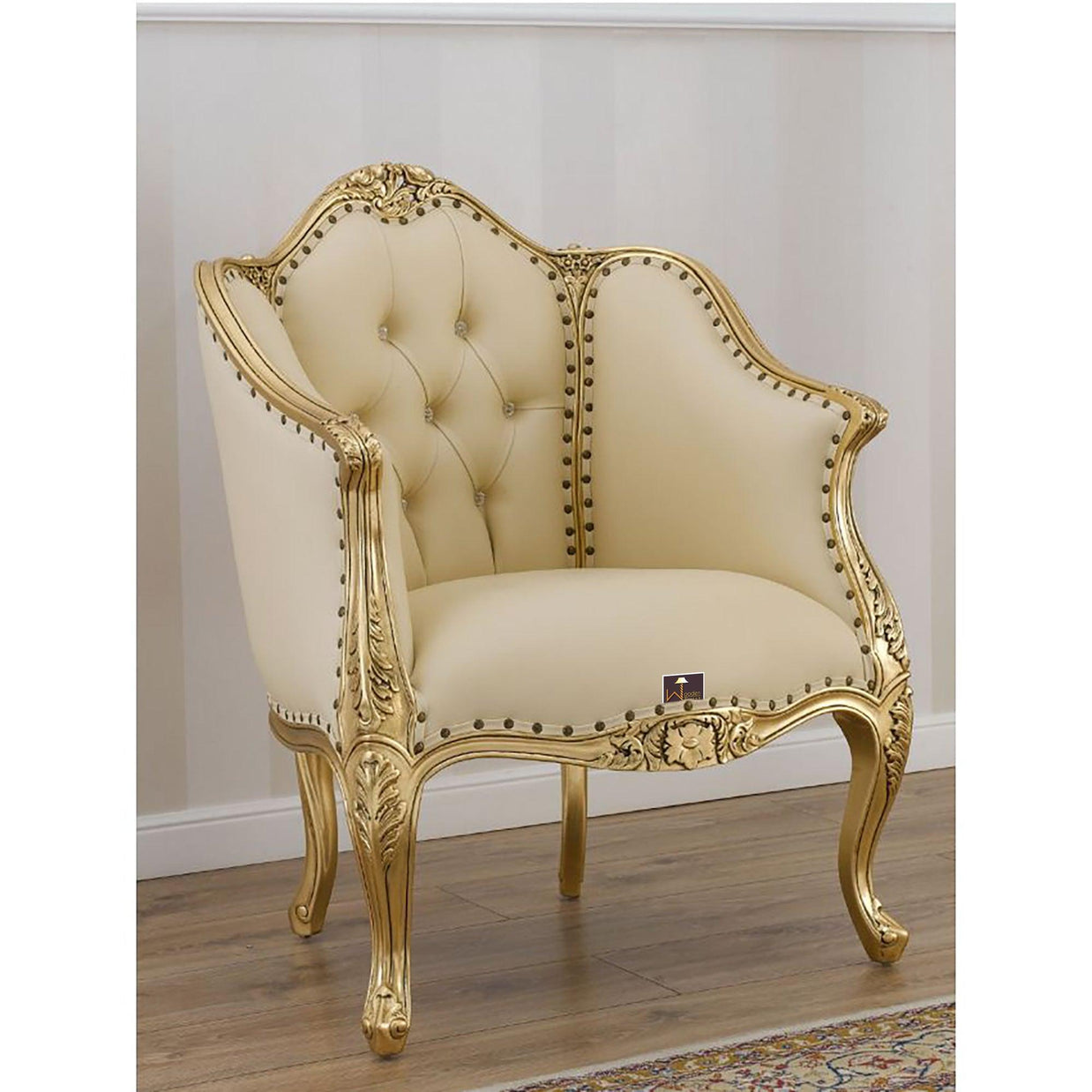 Teak Wood Royal Chaise Lounge Living Room Couch Sofa 3 Seater - WoodenTwist