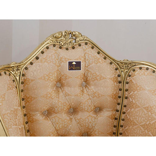 French Baroque Style Champagne Sofa Chair Gold Leaf - WoodenTwist