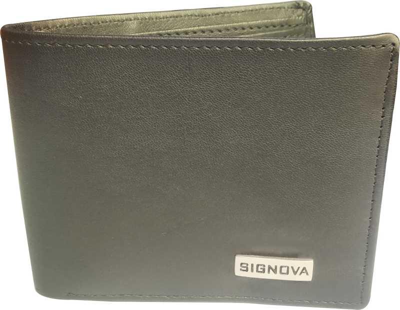 Men Black Genuine Leather Wallet (3 Card Slots) - WoodenTwist