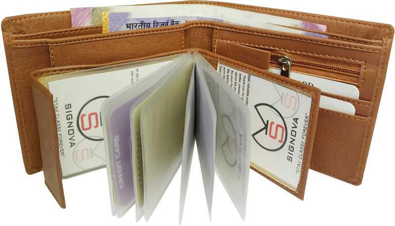 Men & Women Tan Artificial Leather Wallet (10 Card Slots) - WoodenTwist