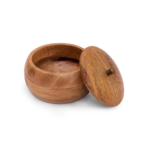Handcrafted Wooden Box Pot Serving Bowl with Lid for Dry Fruit, (200ML, Set of 2) - WoodenTwist