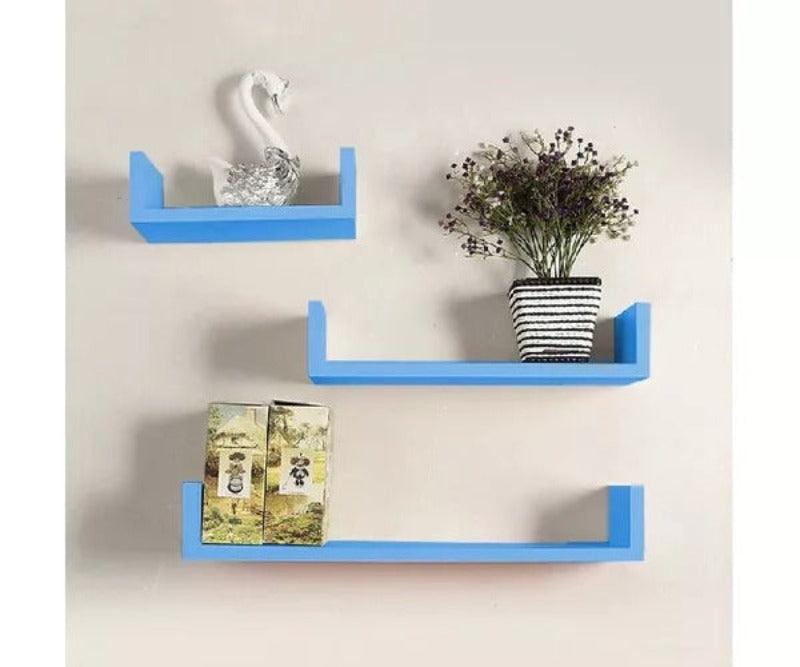 Wooden Handicraft Wall Decor Designer Wall Shelf Pack of 3 - WoodenTwist