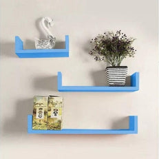 Wooden Handicraft Wall Decor Designer Wall Shelf Pack of 3 - WoodenTwist