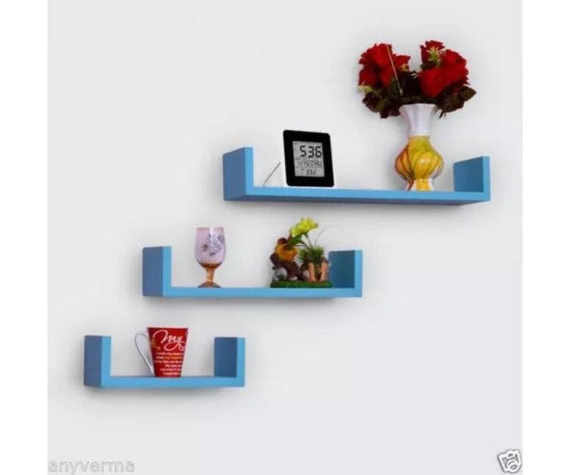 Wooden Handicraft Wall Decor Designer Wall Shelf Pack of 3 - WoodenTwist