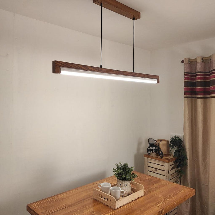 Slimline 48 Brown Baton LED Hanging Lamp - WoodenTwist