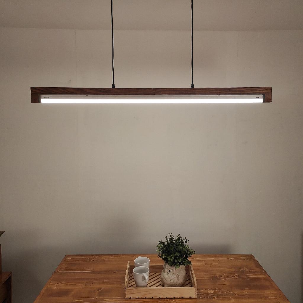 Slimline 48 Brown Baton LED Hanging Lamp - WoodenTwist