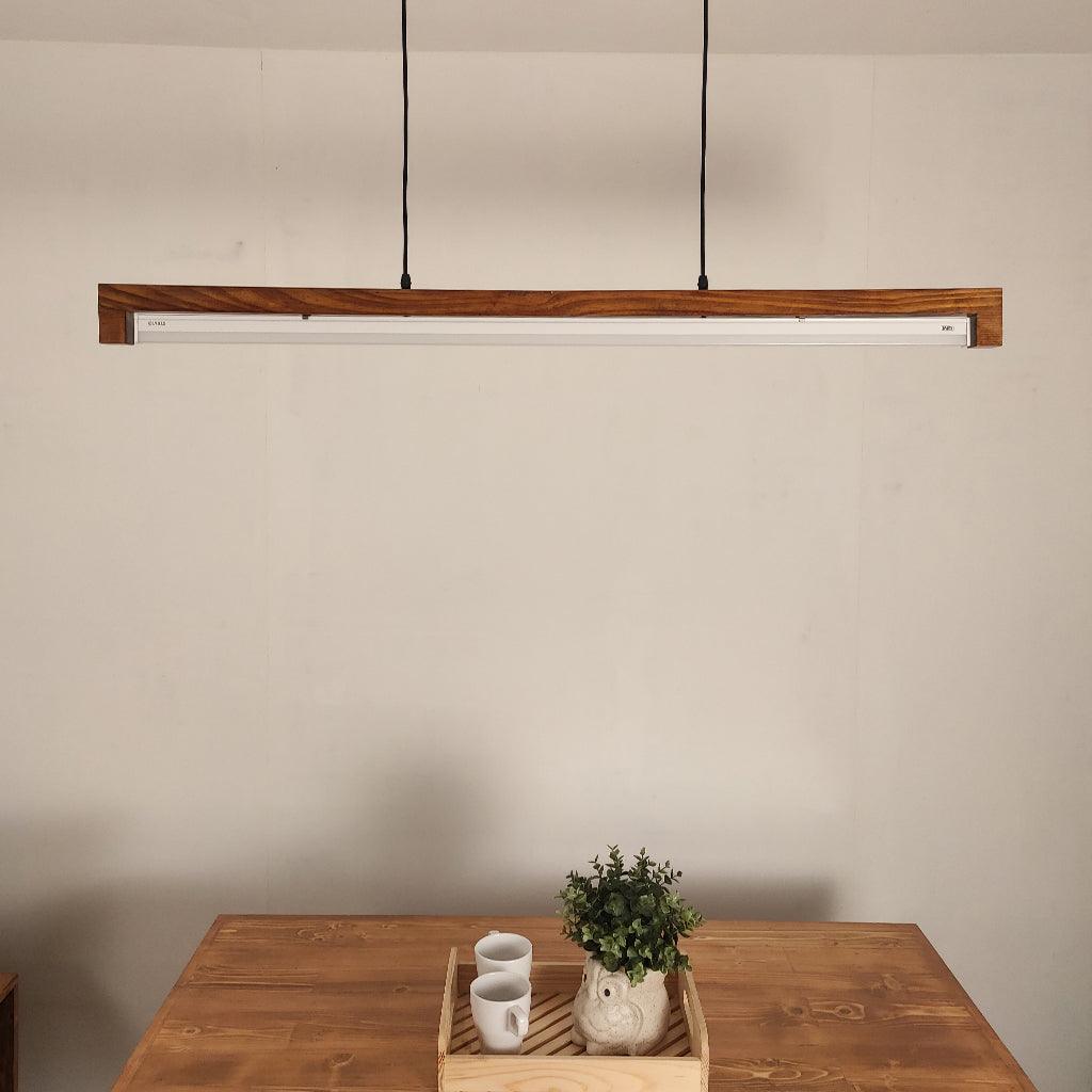 Slimline 48 Brown Baton LED Hanging Lamp - WoodenTwist