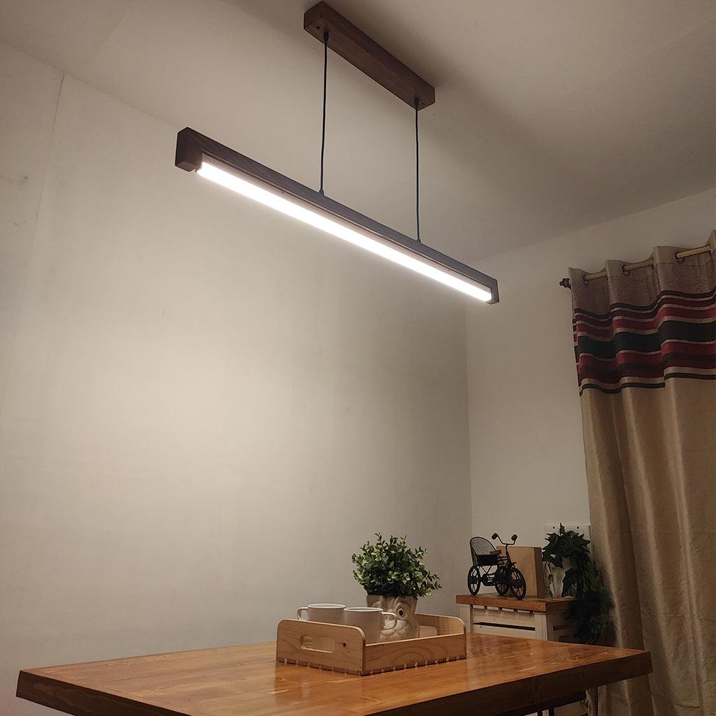 Slimline 48 Brown Baton LED Hanging Lamp - WoodenTwist