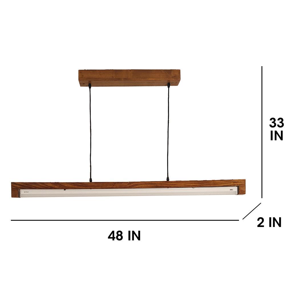 Slimline 48 Brown Baton LED Hanging Lamp - WoodenTwist