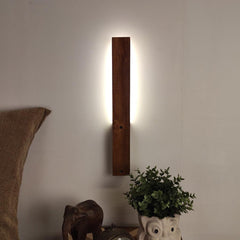 Slimline Brown Wooden LED Wall Light - WoodenTwist