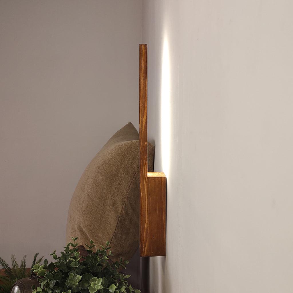 Slimline Brown Wooden LED Wall Light - WoodenTwist