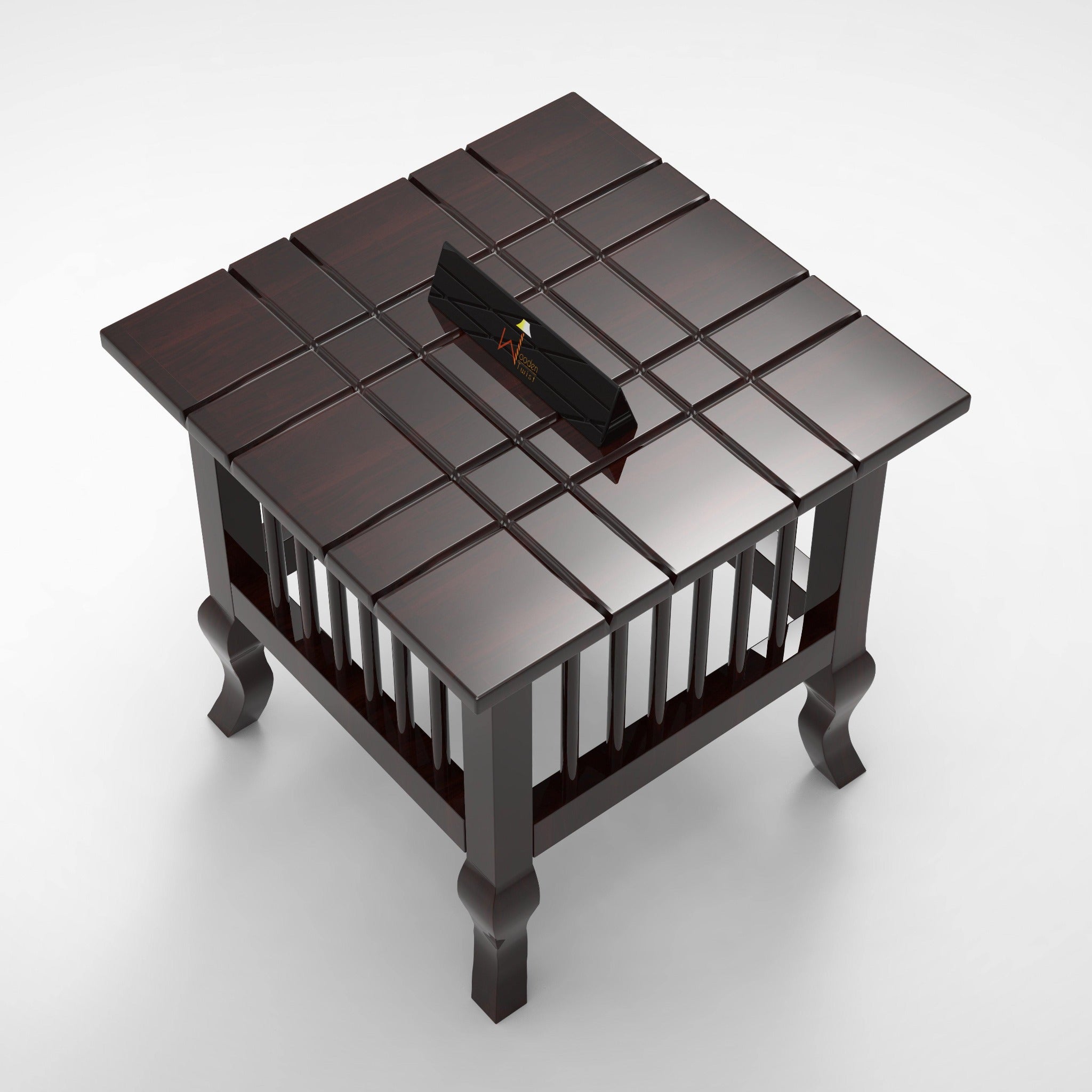 Beautiful Wooden End Table (Walnut Brown) - WoodenTwist