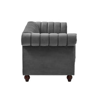 Designer Velvet Rolled Arm Chesterfield Sofa (3 Seater) - WoodenTwist