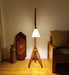 Species Wooden Floor Lamp with Brown Base and Jute Fabric Lampshade - WoodenTwist