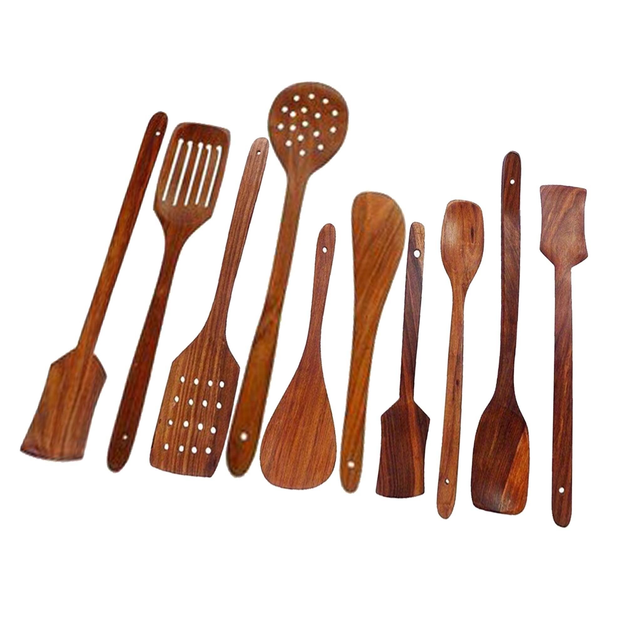 Sheesham Wood Cutlery Spoon Set (Pack of 10) - WoodenTwist