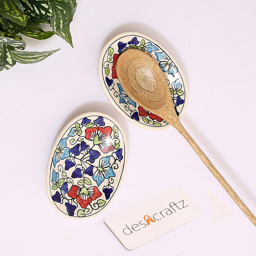 Ceramic Spoon Rest Set of 2 (Multicolor) - WoodenTwist
