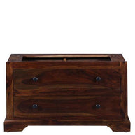 Solid Teak Wood 2 Door Wardrobe - Provincial Teak Finish - Close-Up Wood Grain