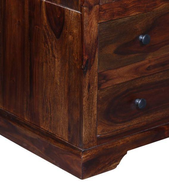 Solid Teak Wood 2 Door Wardrobe - Provincial Teak Finish - Full View