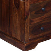 Solid Teak Wood 2 Door Wardrobe - Provincial Teak Finish - Full View