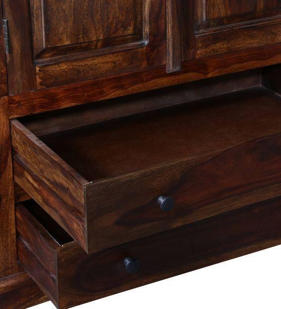 Solid Teak Wood 2 Door Wardrobe - Provincial Teak Finish - Dimensions View