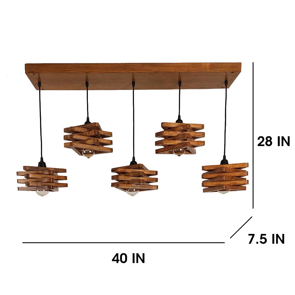 Star Brown 5 Series Hanging Lamp - WoodenTwist