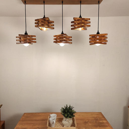 Star Brown 5 Series Hanging Lamp - WoodenTwist