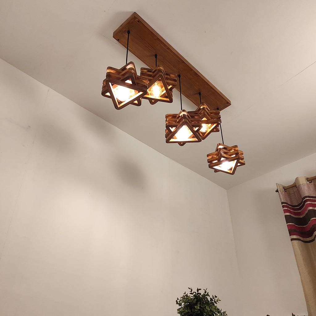 Star Brown 5 Series Hanging Lamp - WoodenTwist