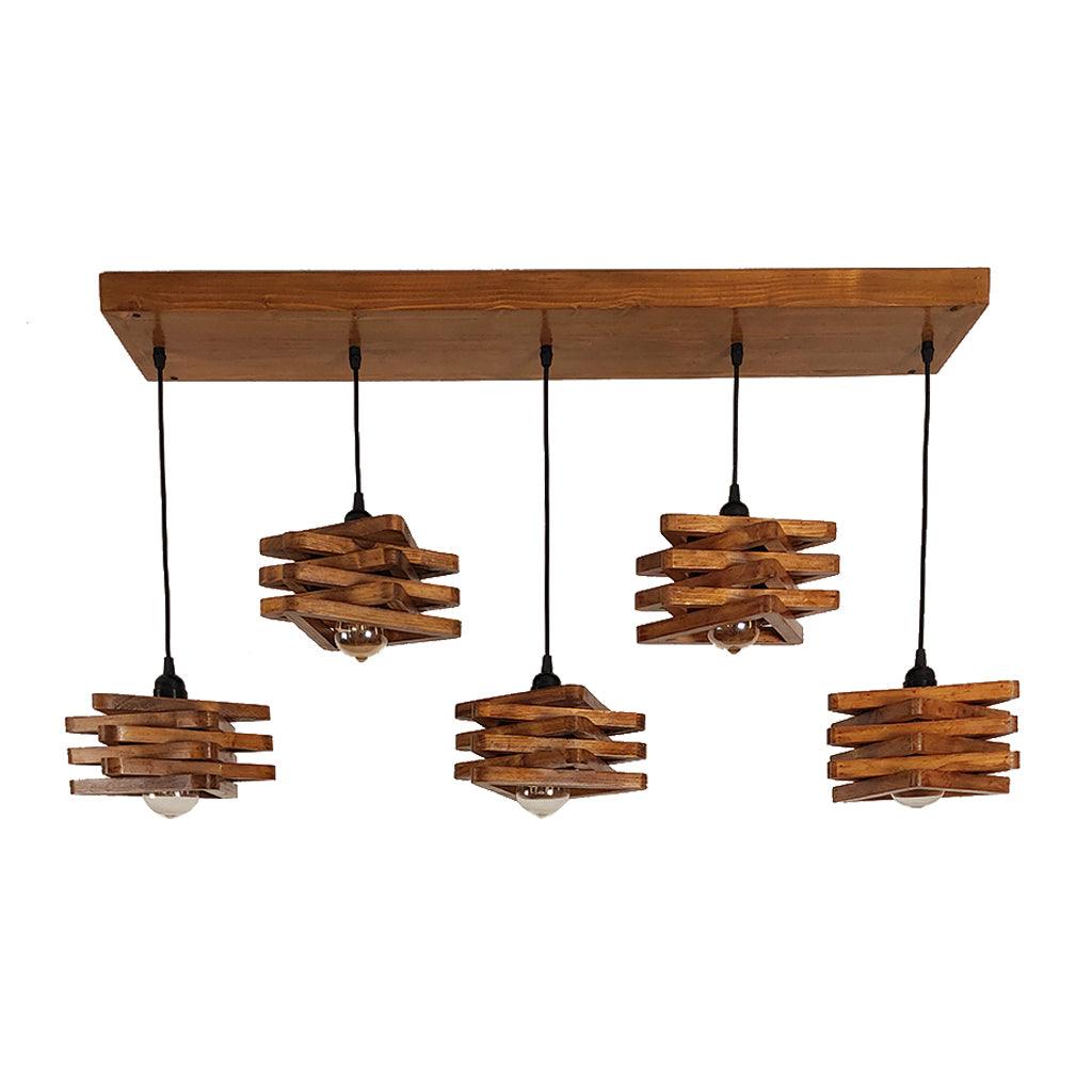 Star Brown 5 Series Hanging Lamp - WoodenTwist