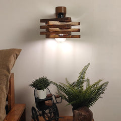 Star Brown Wooden Wall Light - WoodenTwist