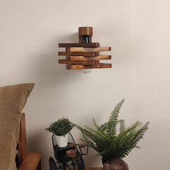 Star Brown Wooden Wall Light - WoodenTwist